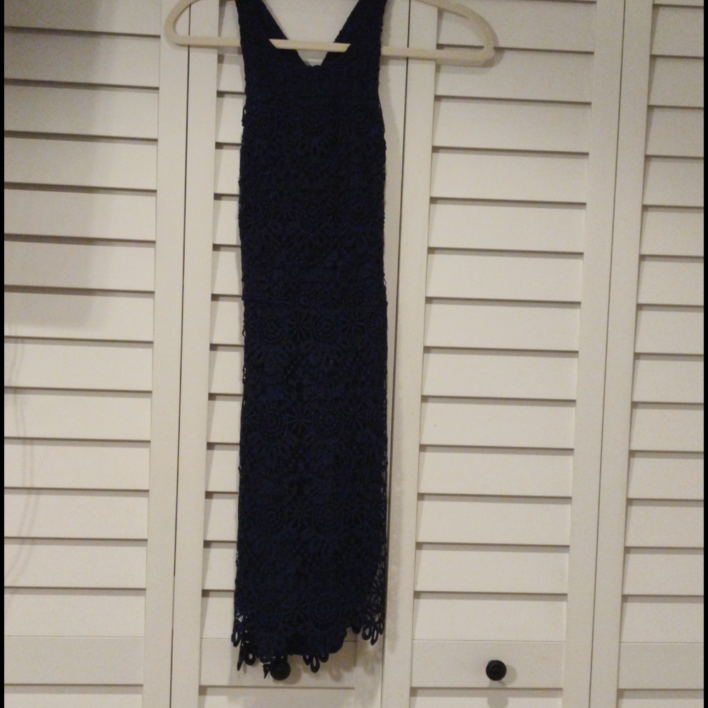 Blue Open back Dress